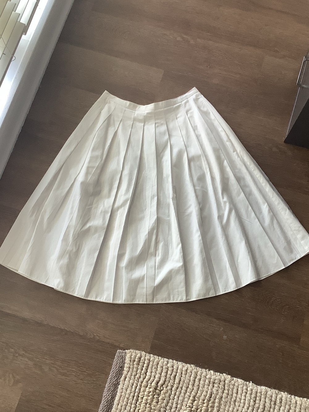 Vince White Pleated Circle Skirt